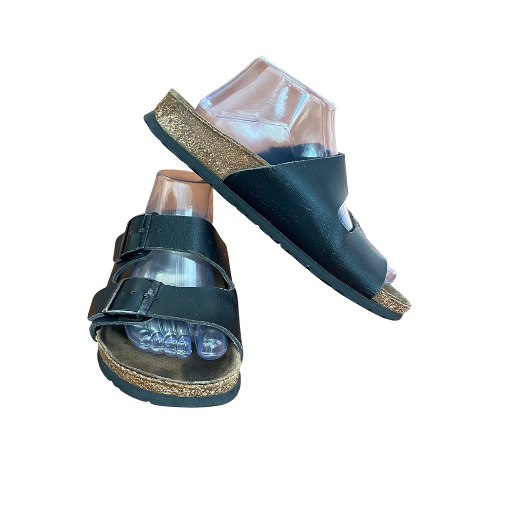Betula by Birkenstock Black‎ Double Strap Buckle Slide Sandals Womens 40 W9 M7